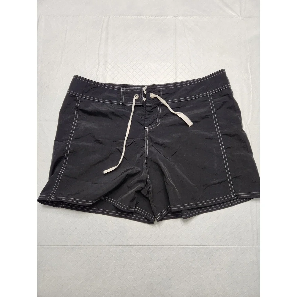 Tommy Bahama Swim Shorts Mens Large Black Solid Nylon Board Shorts TWS25101C